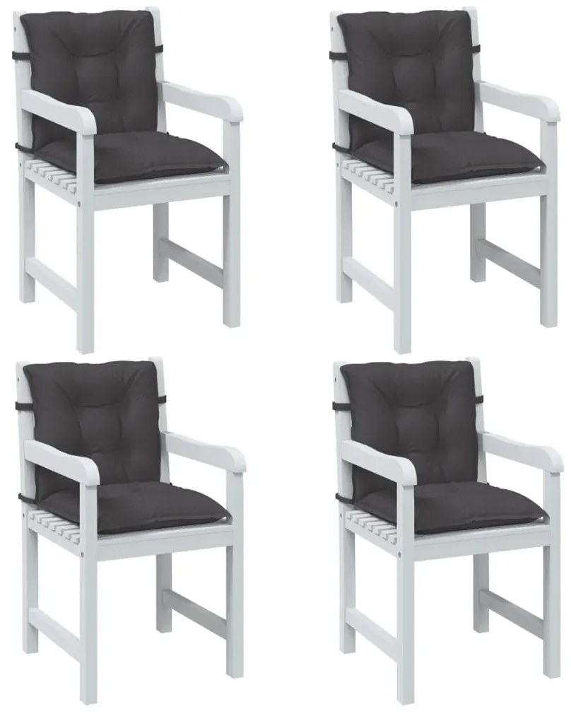 vidaXL Almofadões lombares p/ cadeiras 4pcs mesclado tecido antracite
