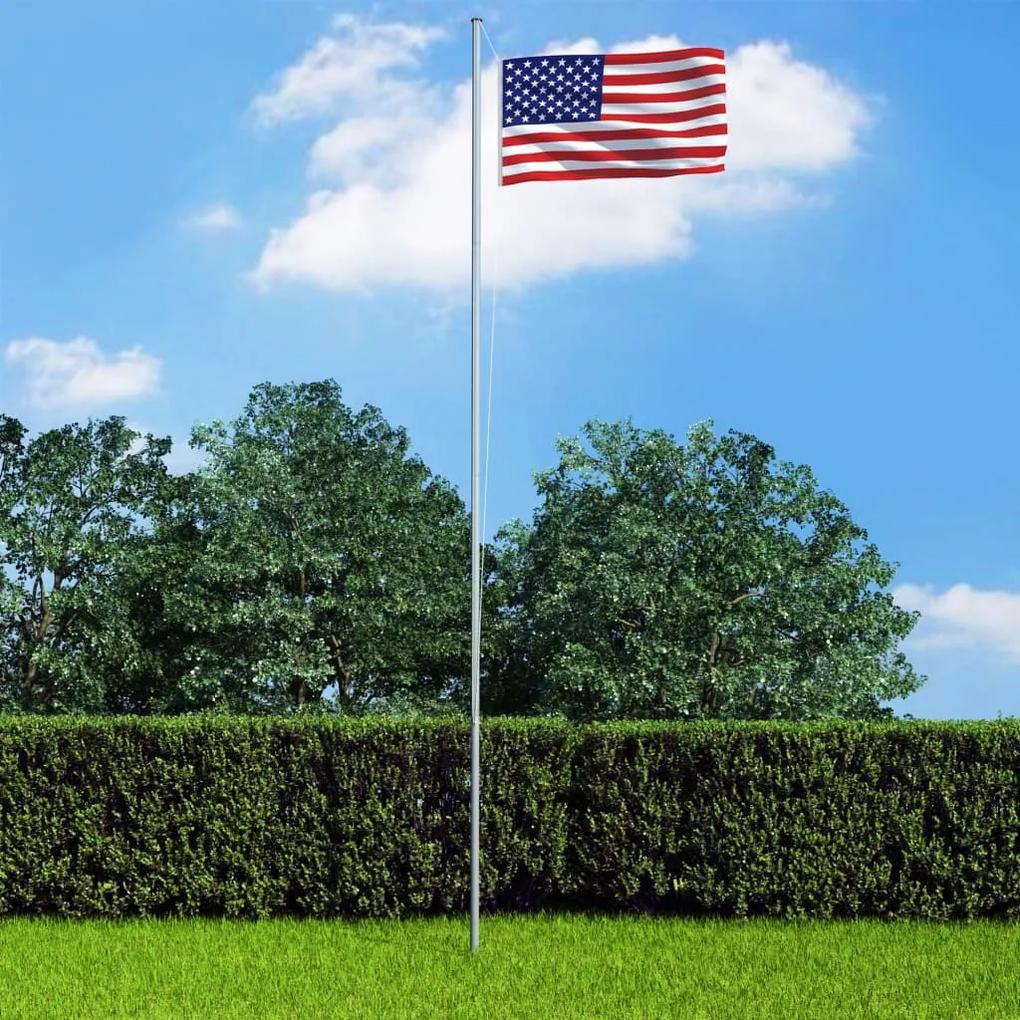 Bandeira dos EUA com mastro de alumínio 6,2 m