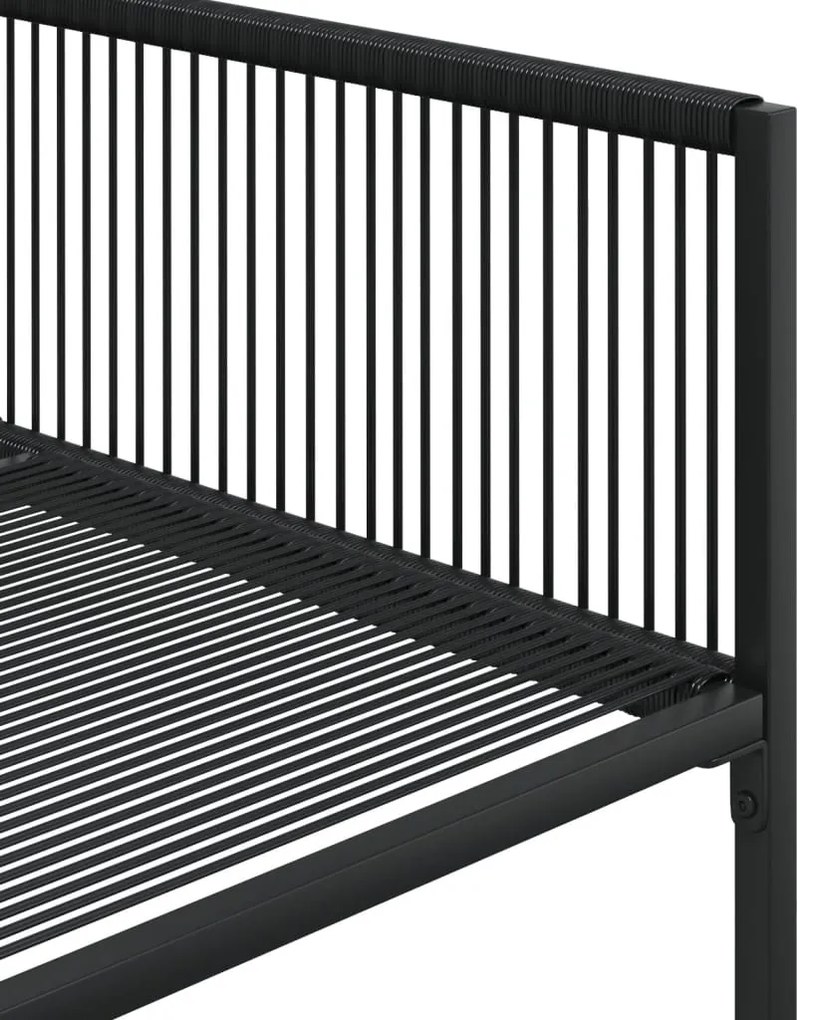 15 pcs conjunto de jantar p/ jardim vime PE preto