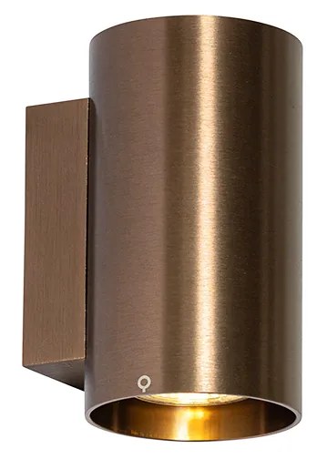 Candeeiro de parede moderno bronze escuro redondo 2 luzes - Sandy