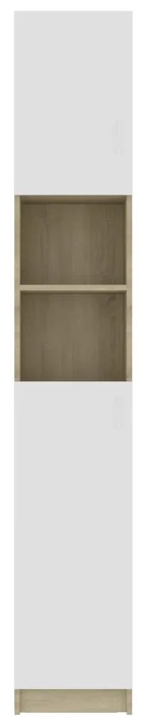 Armário Alto Loony de 190cm - Branco/Carvalho - Design Moderno