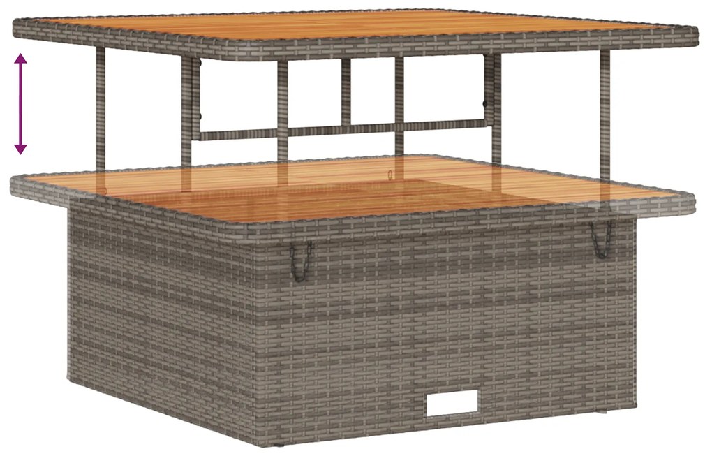 Conjunto de Sofás de Jardim de 8 Peças com Almofadas Cinza em Rattan P