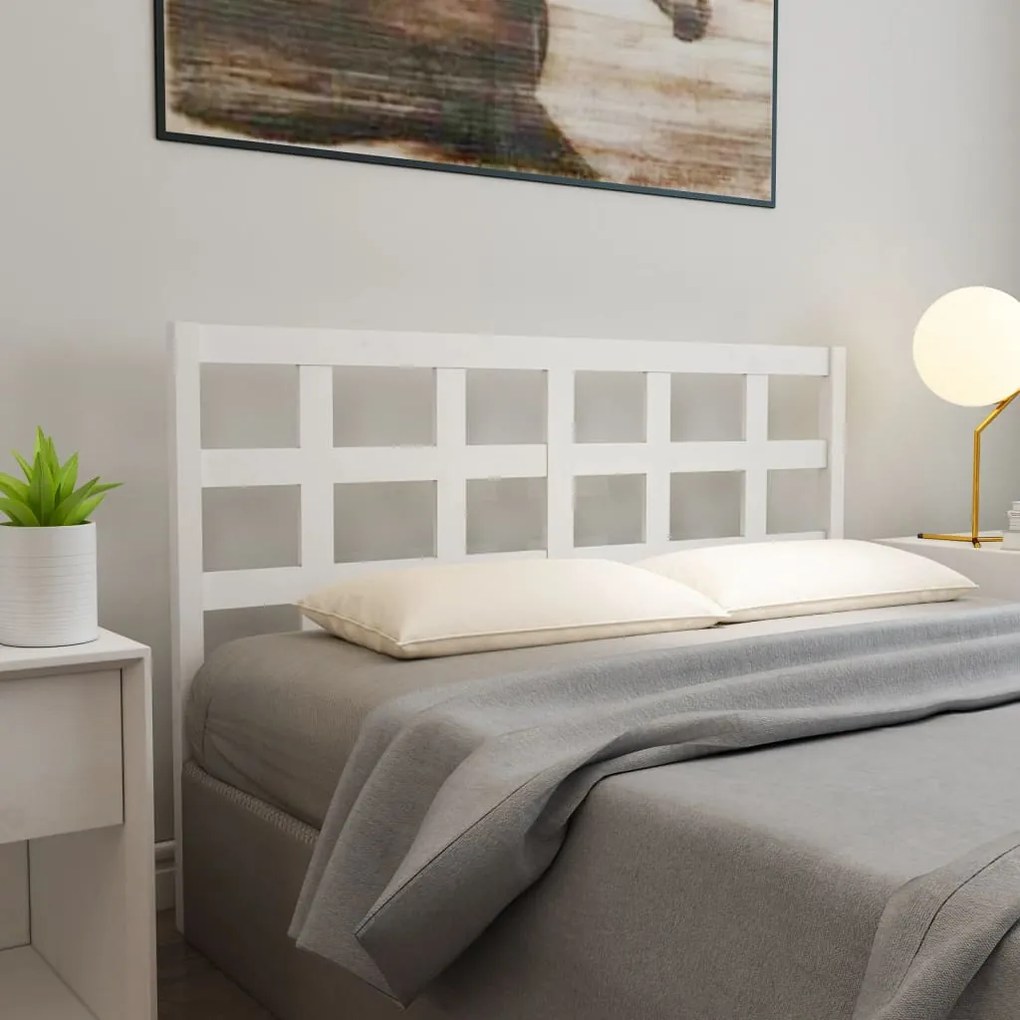 817901 vidaXL Cabeceira de cama 165,5x4x100 cm madeira de pinho maciça branco