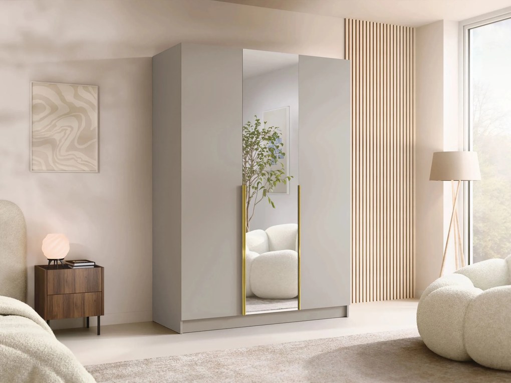 Roupeiro Closico Decoron II, Dourado, Caxemira, 215x150x58cm, 148.5 kg, Portas para roupeiro: Com dobradiças