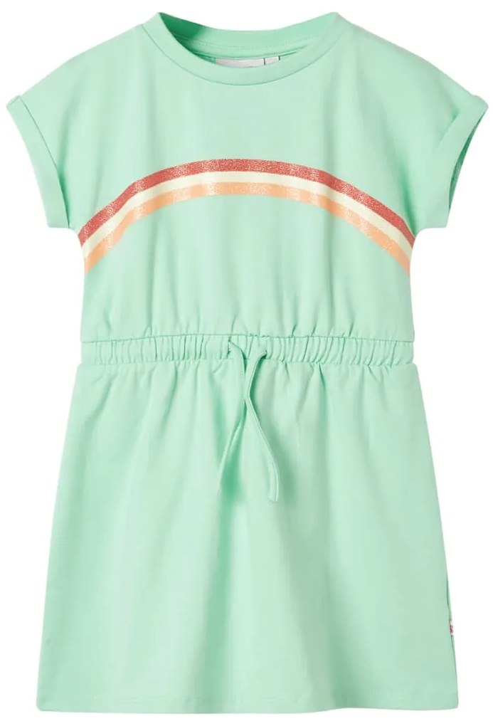 Vestido de criança com cordão verde brilhante 92