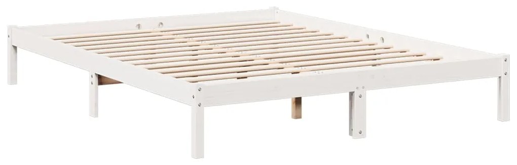 Cama extra longa sem colchão 140x210 cm pinho maciço branco