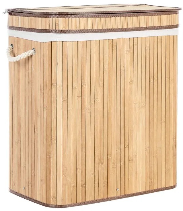Cesto em madeira de bambu clara 60 cm KALTHOTA Beliani