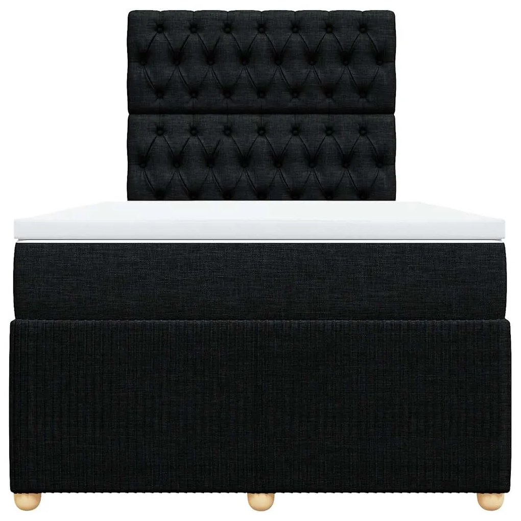 Cama com molas/colchão 120x200 cm tecido preto