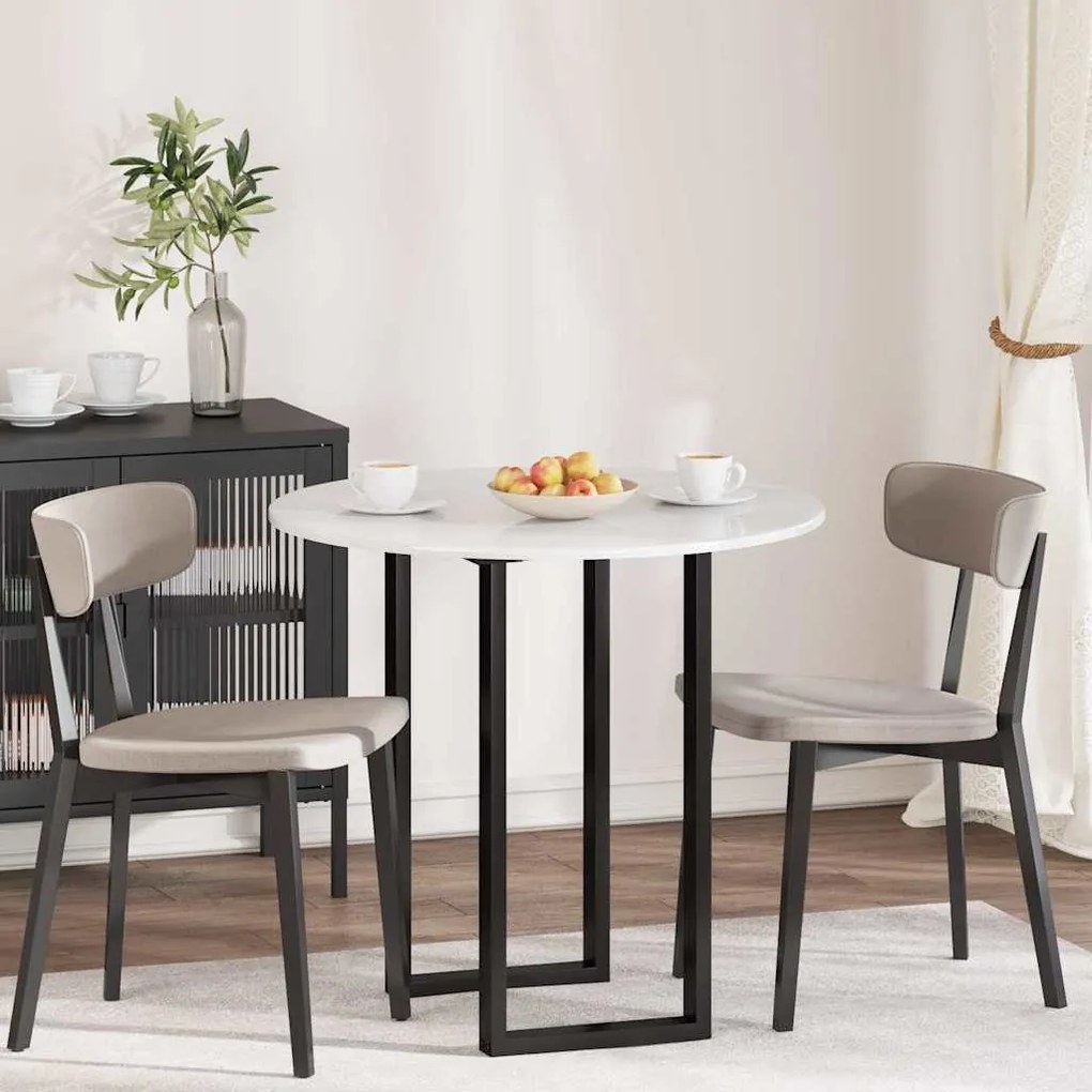 vidaXL Tampo de Mesa Branco brilhante 80 x 80 x 1,5 cm