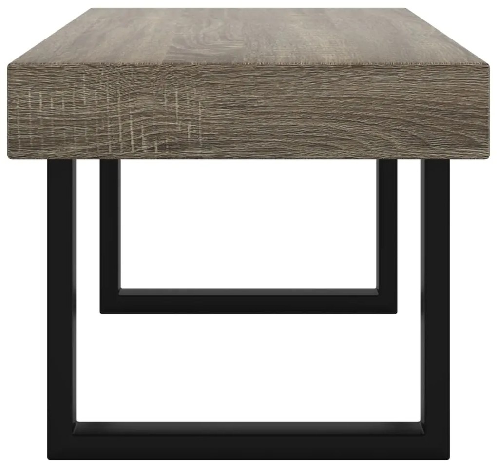 Mesa de centro 90x45x40 cm MDF e ferro cinzento e preto