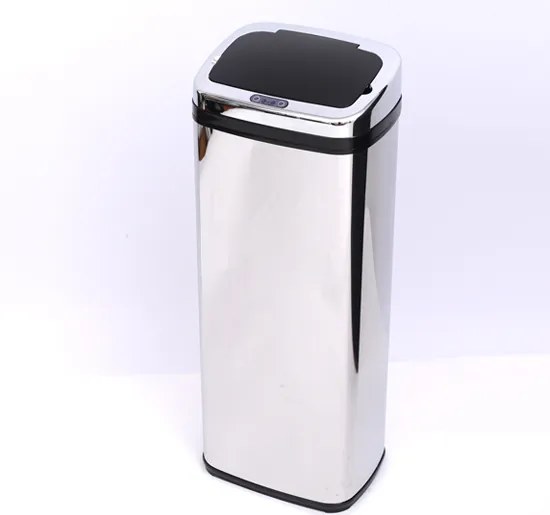 Caixote do lixo de 50 L - Caixote do Lixo com Sensor Detetor Movimento Automático Balde Aço