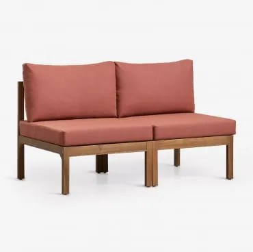 Sofá Modular De 2 Peças Em Madeira De Acácia Branson Terracota - Castanho Acácia - Sklum