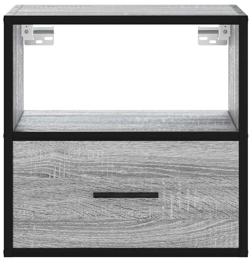 Mesa de cabeceira de parede 40x31x39,5 cm cinzento sonoma