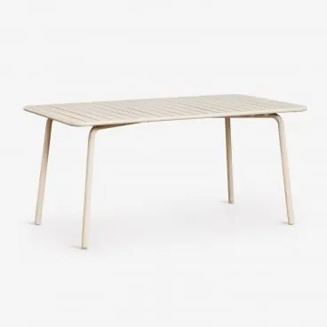 Mesa De Jantar Retangular 160x90 Cm Em Aço Florida Tapioca Bege - Sklum