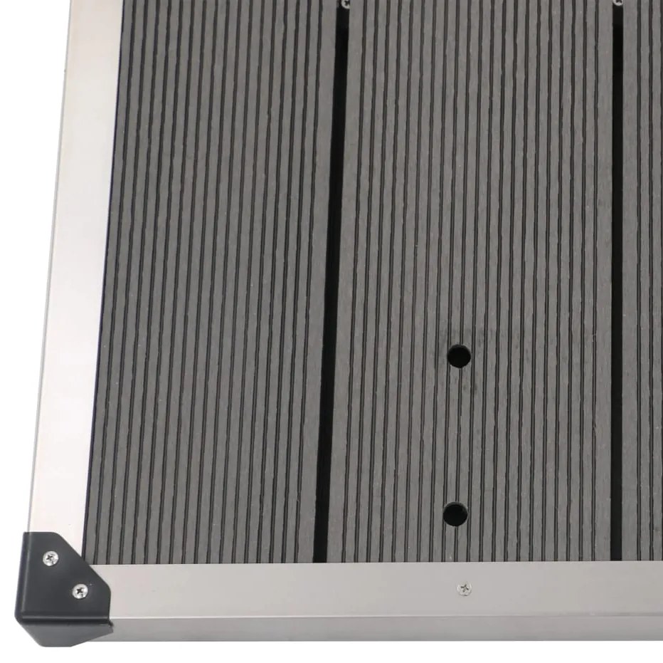 Base chuveiro p/ exterior 110x62 cm WPC aço inoxidável cinzento