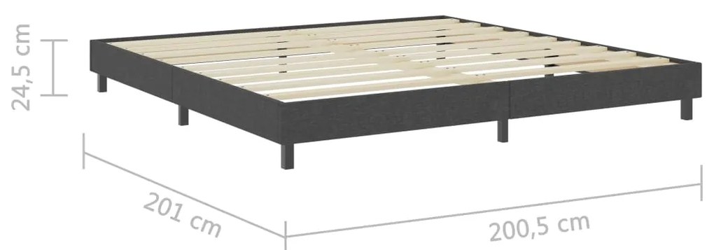 Cama boxspring 200x200 cm tecido cinzento
