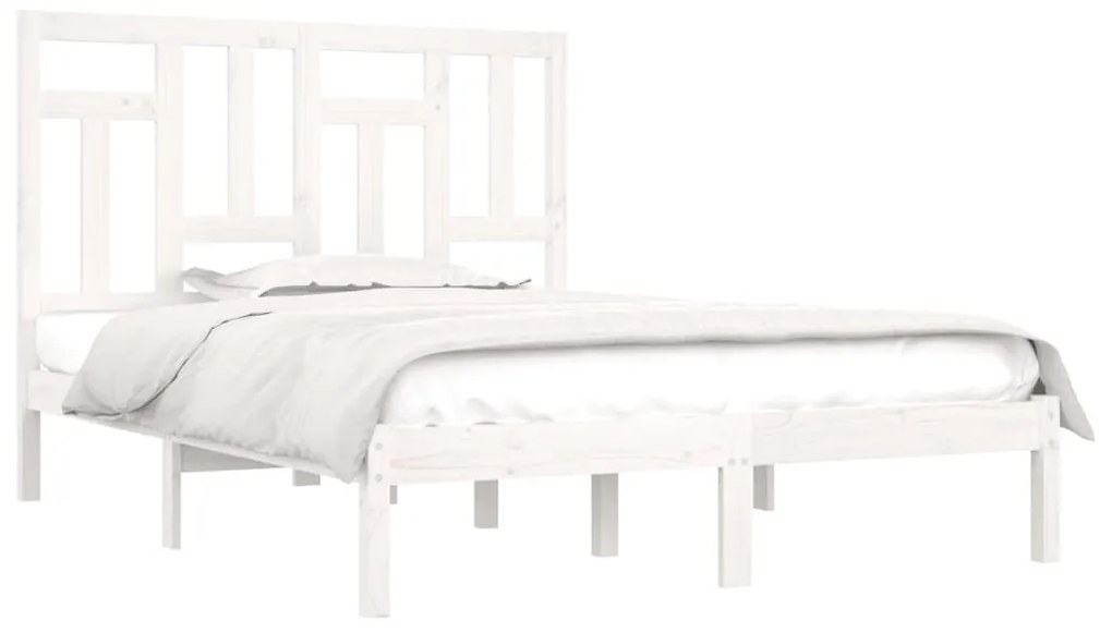 Estrutura de cama 200x200 cm pinho maciço branco