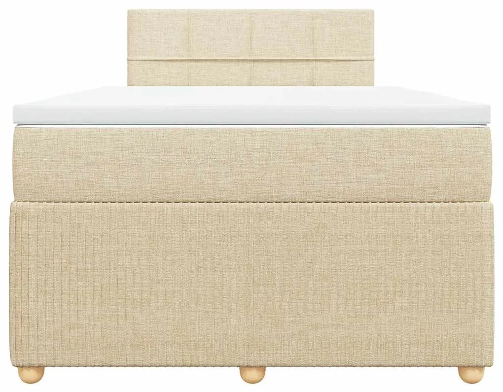 Cama boxspring com colchão 120x190 cm tecido cor creme