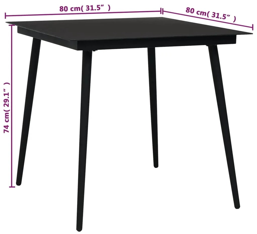 5 pcs conjunto de jantar p/ jardim corda de algodão e aço preto