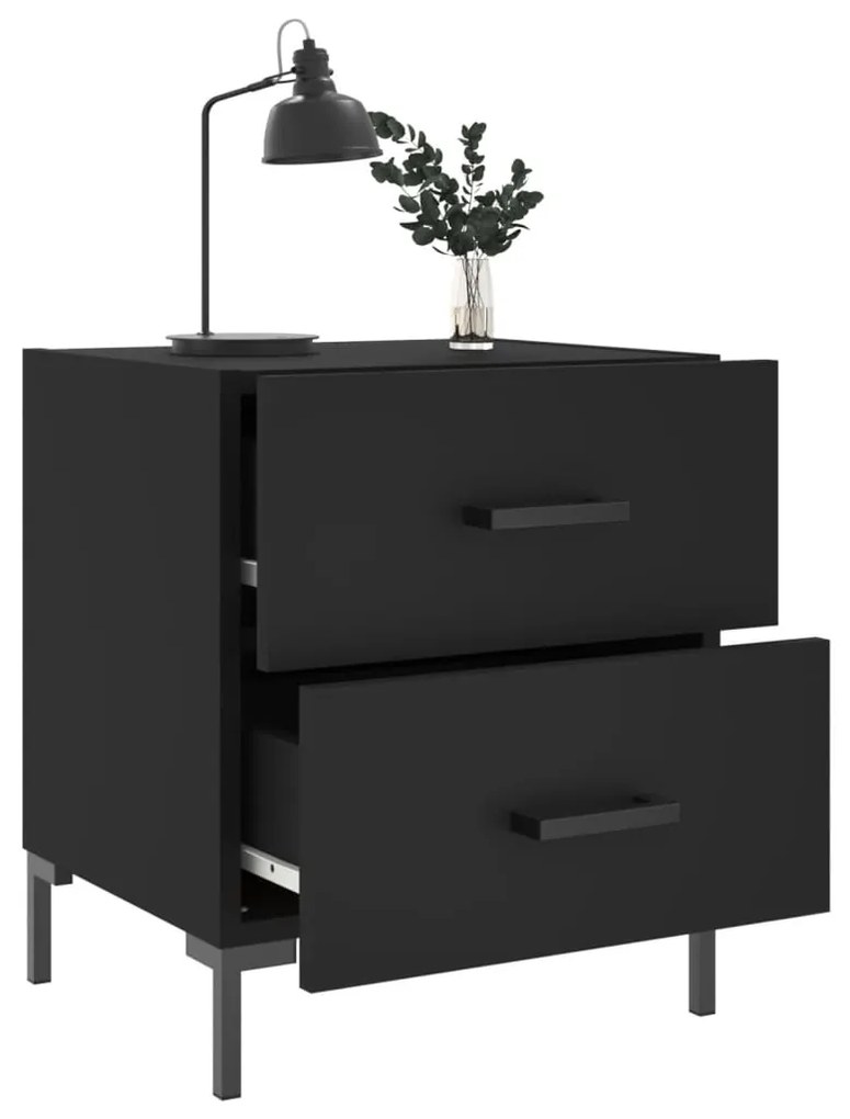 Mesas de cabeceira 2 pcs 40x35x47,5 cm deriv. de madeira preto