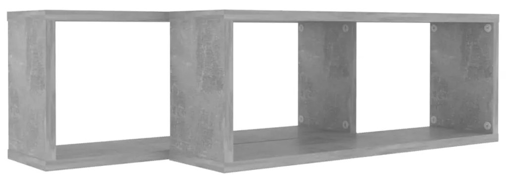 Prateleiras parede forma de cubo 2pcs 60x15x23 cm cinza cimento