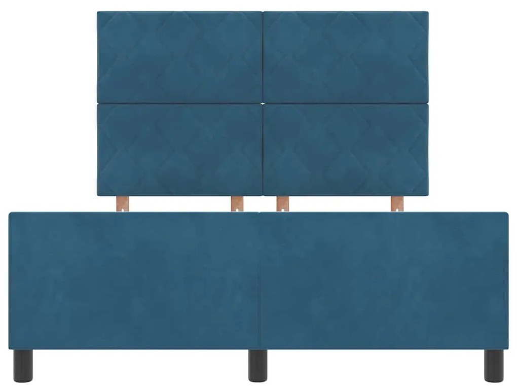 Cama vidaXL Azul Escuro 140x190 cm Veludo