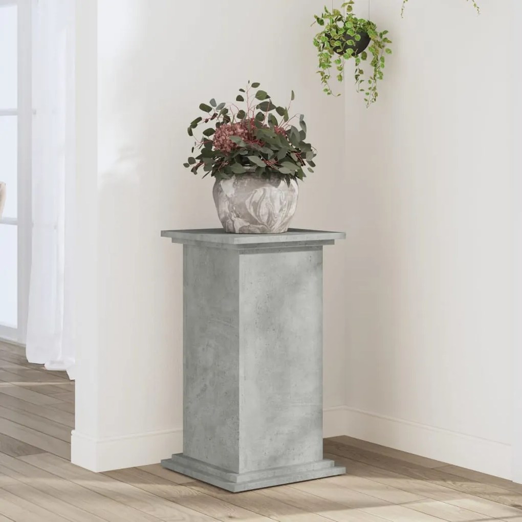 vidaXL Suporte p/ plantas 33x33x60 cm derivados madeira cinza cimento