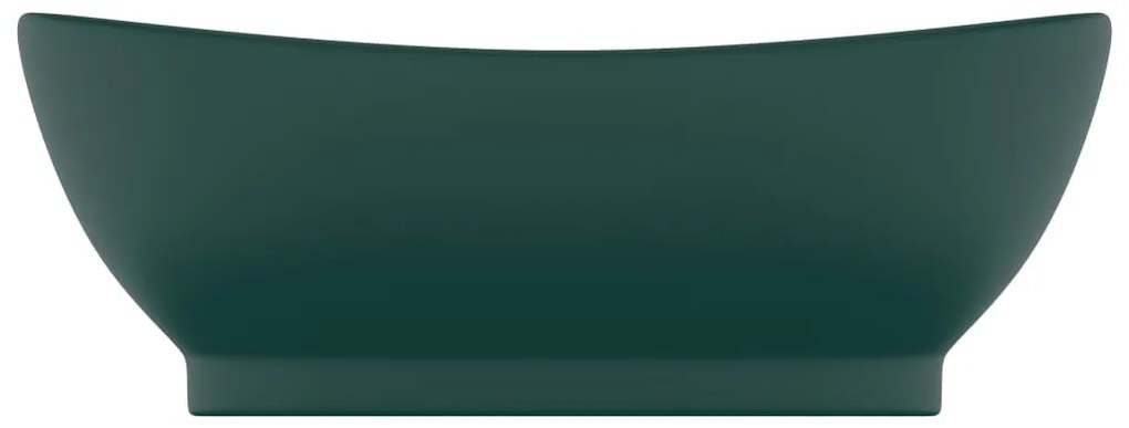Lavatório luxuoso oval 58,5x39 cm cerâmica verde-escuro mate