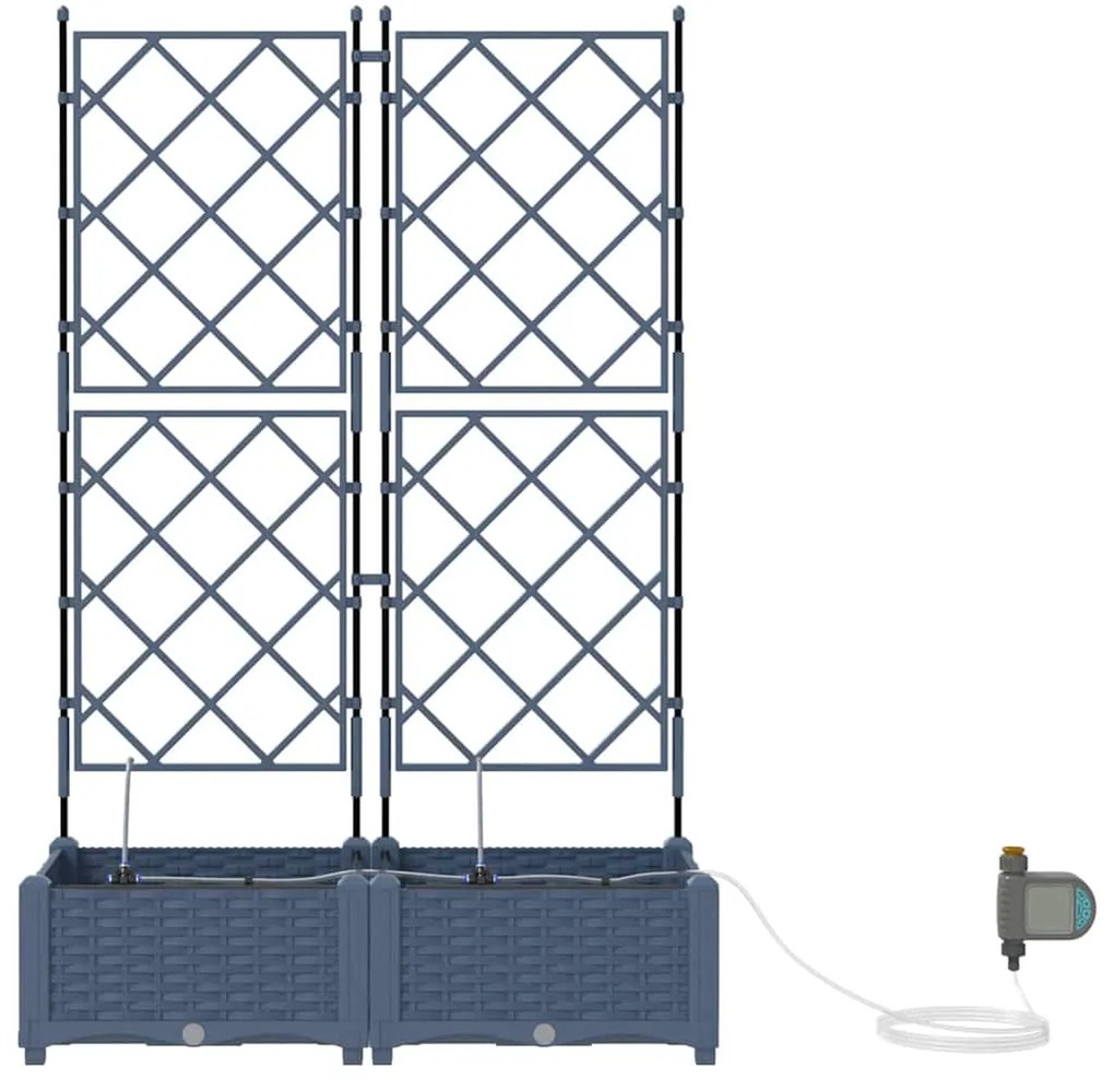 Jardineiras de Jardim 1 pc Cinzeto 80 x 40 x 126 cm Plástico