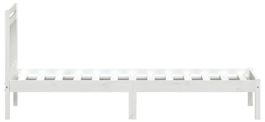 Estrutura de cama 100x200 cm pinho maciço branco