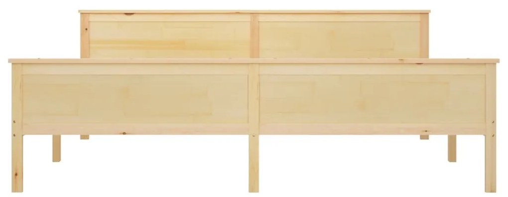 Estrutura de cama 200x200 cm pinho maciço preto