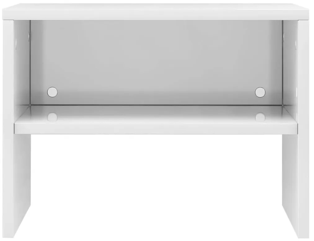 Mesa-de-cabeceira 40x30x30 cm contraplacado branco brilhante