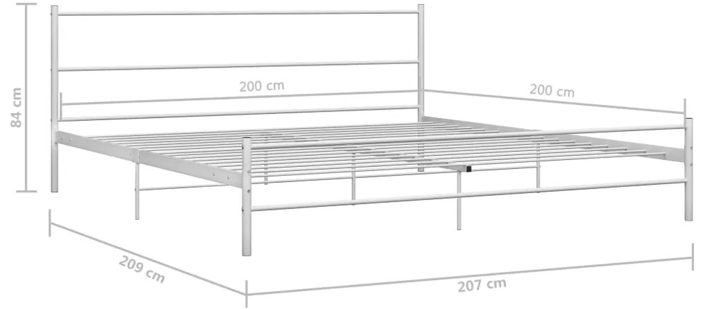 Estrutura de cama 200x200 cm metal branco