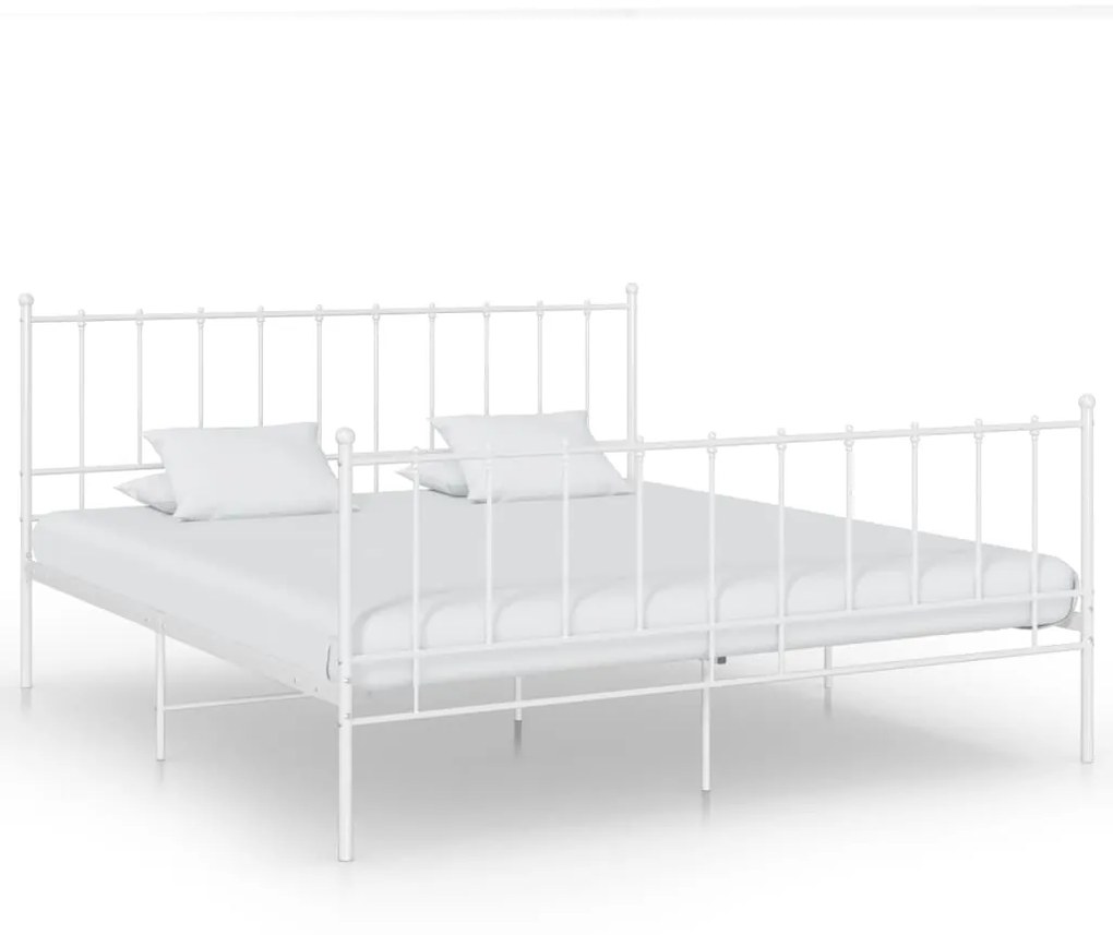 vidaXL Estrutura de cama 200x200 cm metal branco