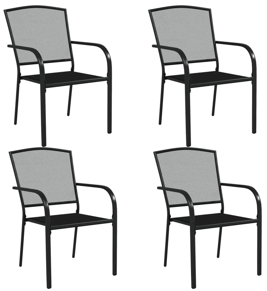 5 pcs conjunto de jantar para jardim aço antracite