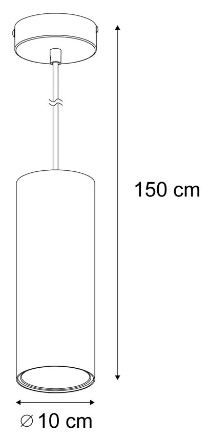 Candeeiro Pendente Moderno Cinzento Metálico GU10 50mm - Tubo Moderno