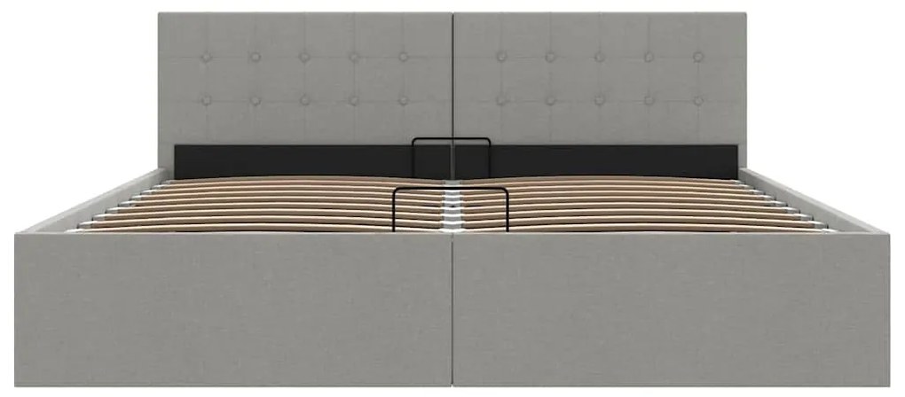 Estrutura de cama hidráulica 180x200 cm tecido cinzento-claro