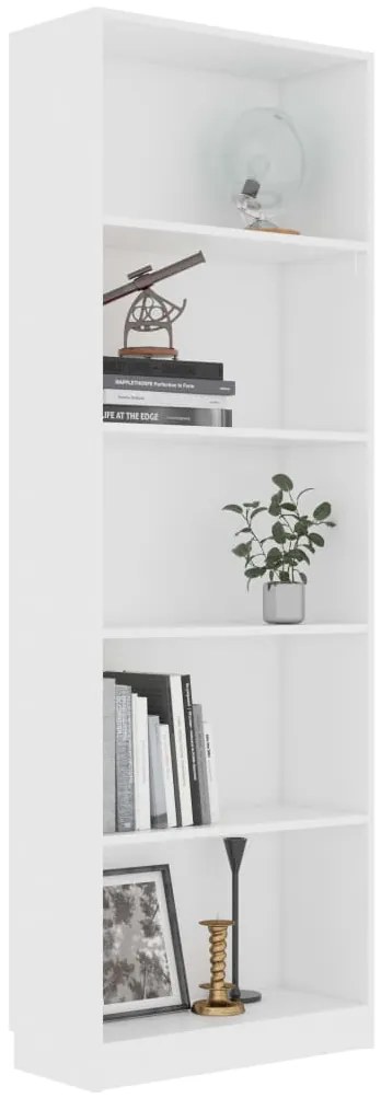Estante com 5 prateleiras 60x24x175 cm derivados madeira branco