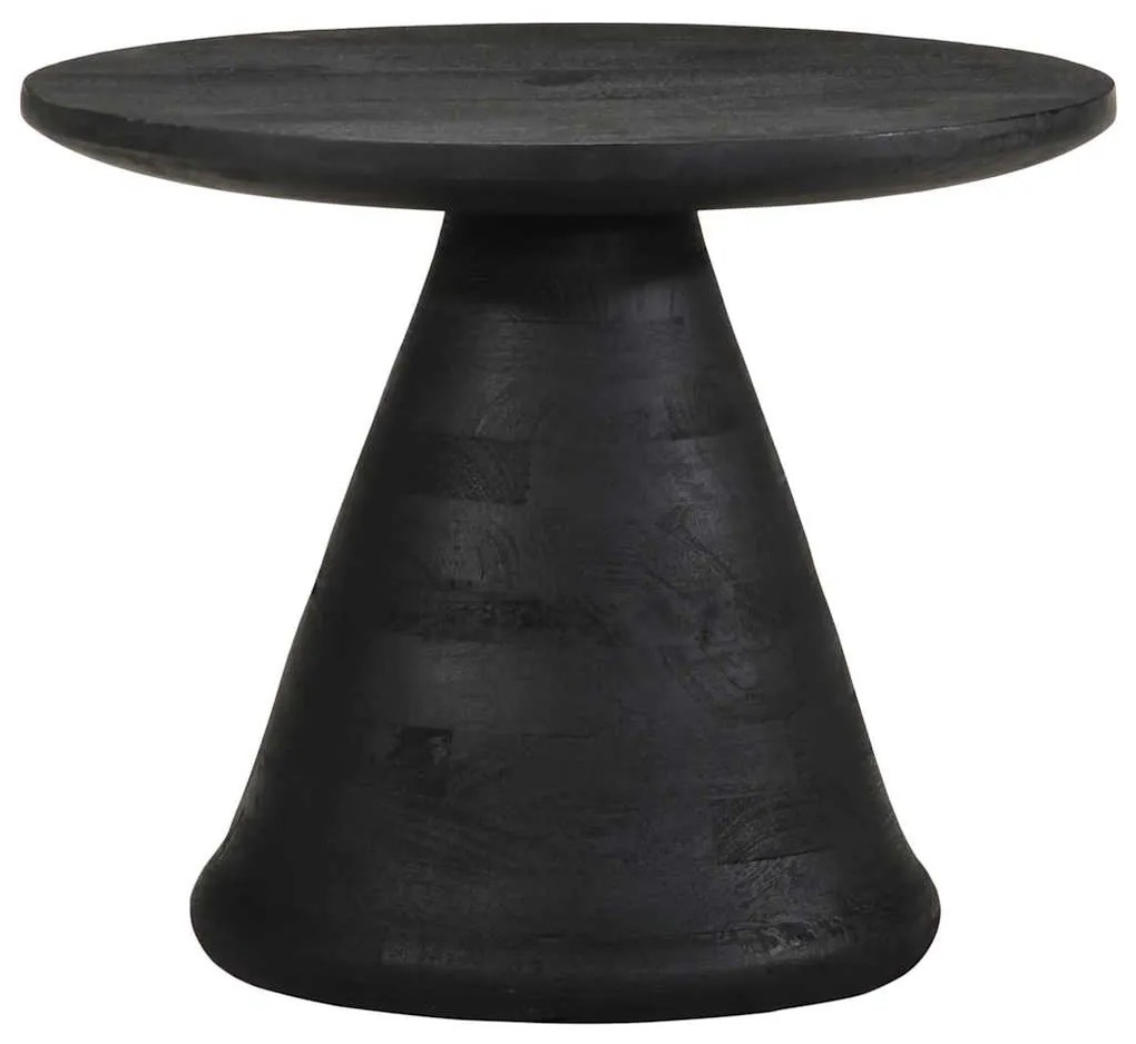 Mesa de apoio preto Ø50x40 cm madeira de mangueira maciça