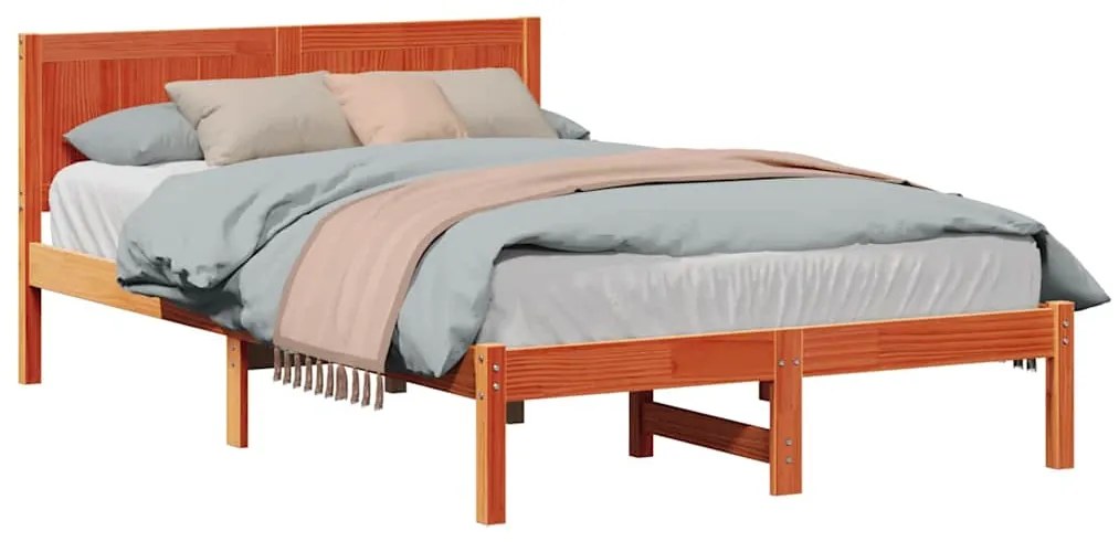 Estrutura de Cama Castanho Encerado Castanho Encerado