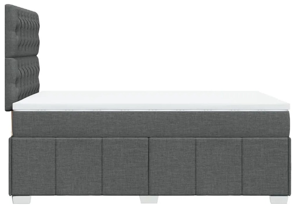 Cama boxspring com colchão 120x190 cm tecido cinzento-escuro