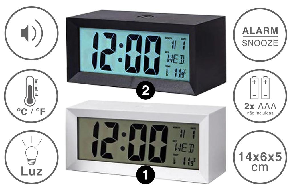 Despertador Timemark Analogico Plástico Multicor 14X6X5cm