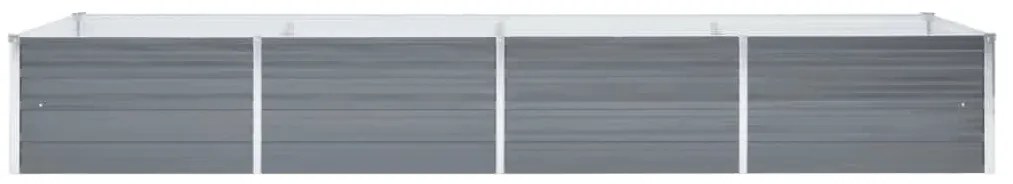 Canteiro elevado de jardim aço galvanizado 320x80x45cm cinzento