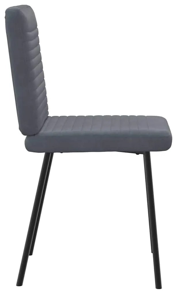 Cadeiras de jantar 6 pcs veludo cinzento-escuro