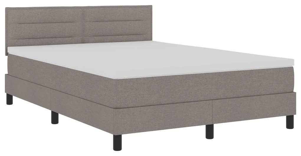 Cama Box Spring com Colchão Taupe 160x200 cm Tecido