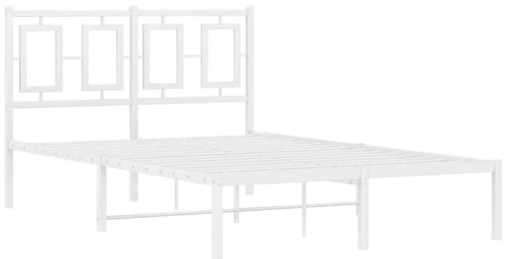 Estrutura de cama com cabeceira 120x200 cm metal branco