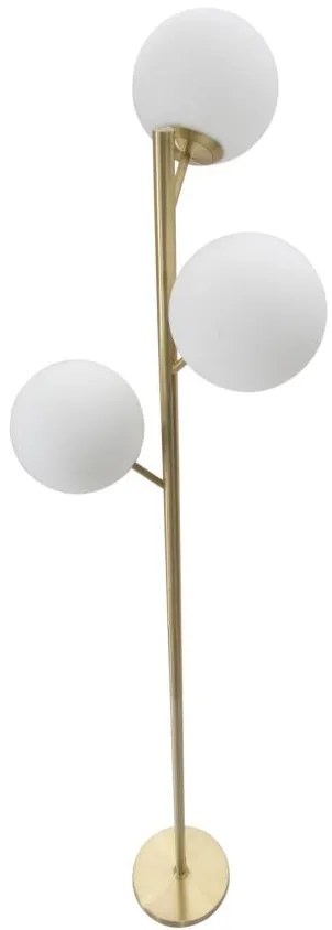 Candeeiro de Pé GLAMY 3 Luzes – Ø 36x190 cm – Dourado e Branco – Desig