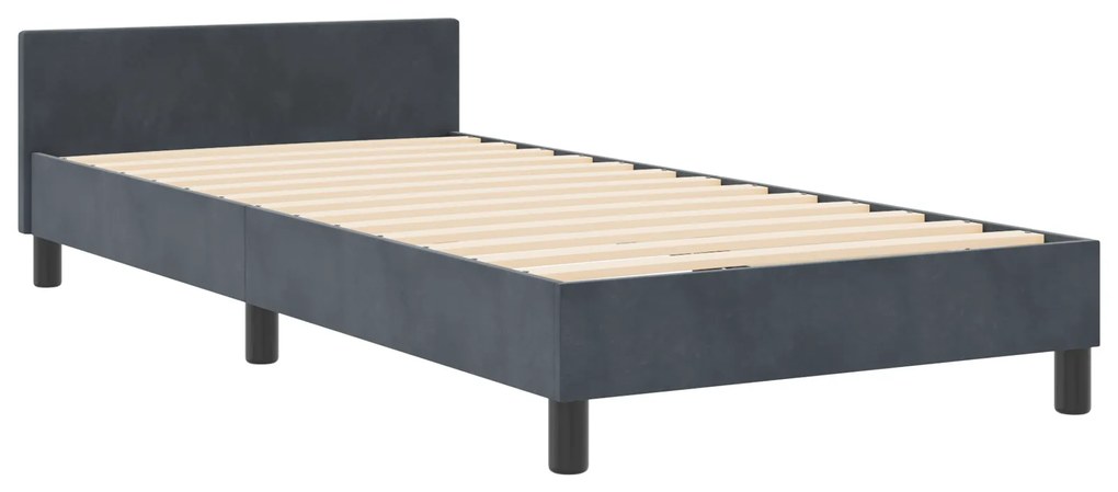 Estrutura de Cama vidaXL Cinza Escuro 80x200 cm Veludo