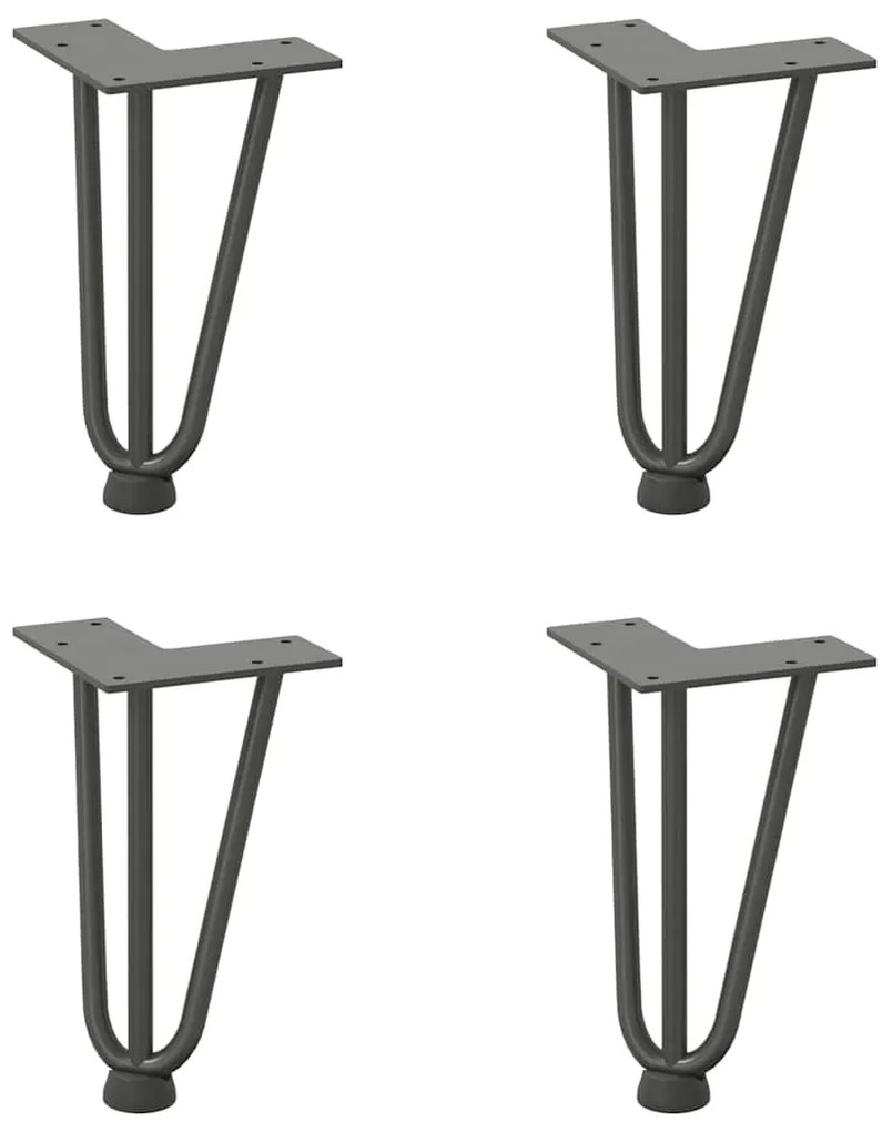 Pernas de grampo para mesa de centro 4 peças antracite 20 cm aço maciç