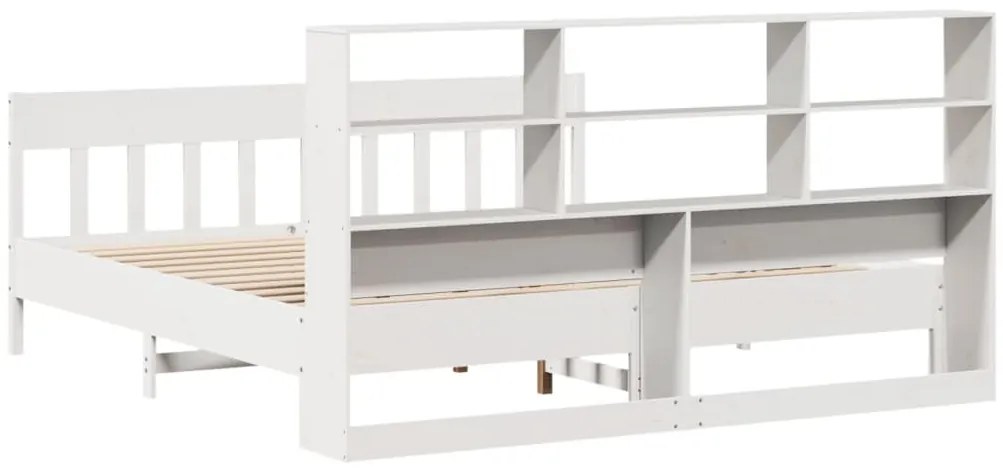 Cama sem colchão 180x200 cm madeira de pinho maciça branco